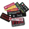 Beispiele für Patches mit Schriftzug